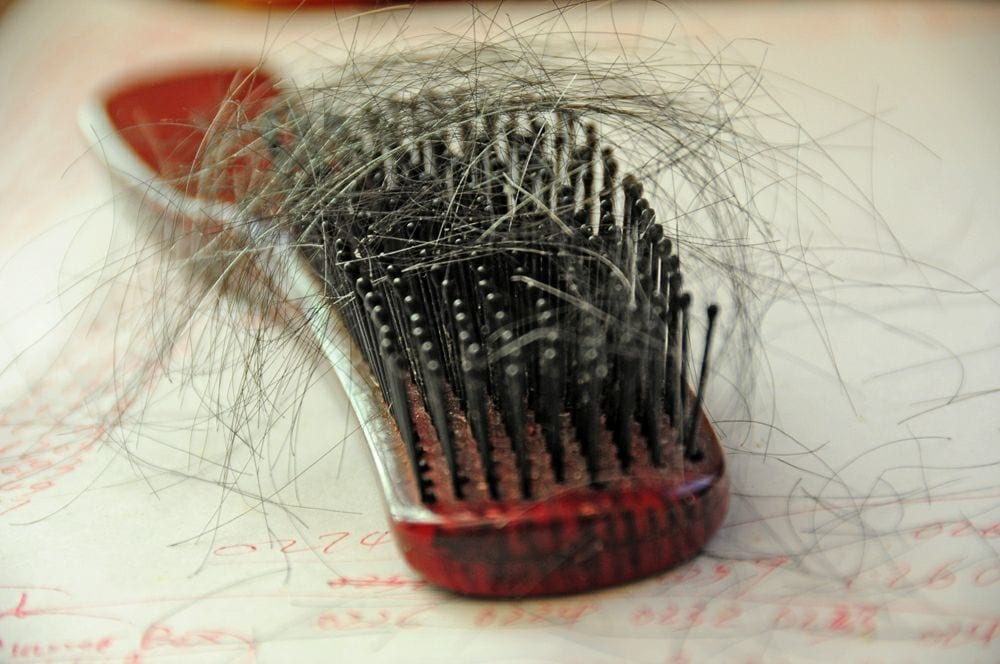 Hair brush with hair loss