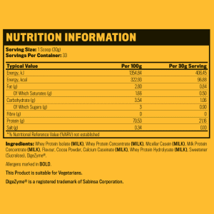 CrazyBulk Tri-Protein Ingredients Label